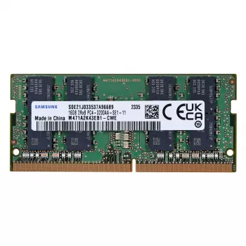 Samsung M471A2K43EB1-CWE 16GB DDR4 3200MHz PC4-25600 SODIMM, 16 GB, 1 x 16 GB, DDR4, 3200 MHz, 260-pin SO-DIMM, Green