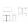 JUTA 2D chest of drawers 100x39.5x90 black + linol calabria