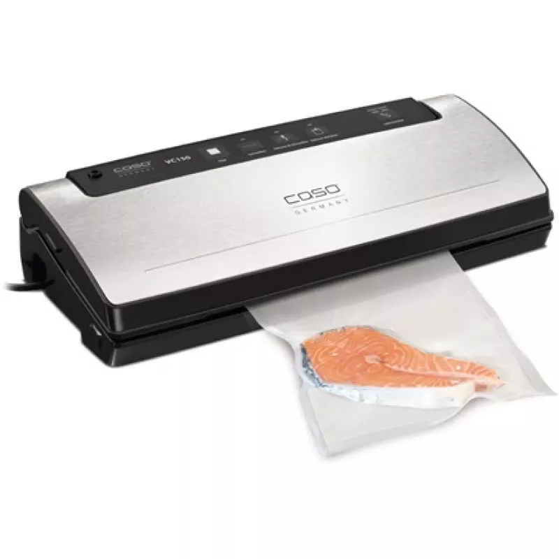 Vacuum sealer Caso VC 150 Black Stainless Steel — adjustable sealing time, built-in cutter