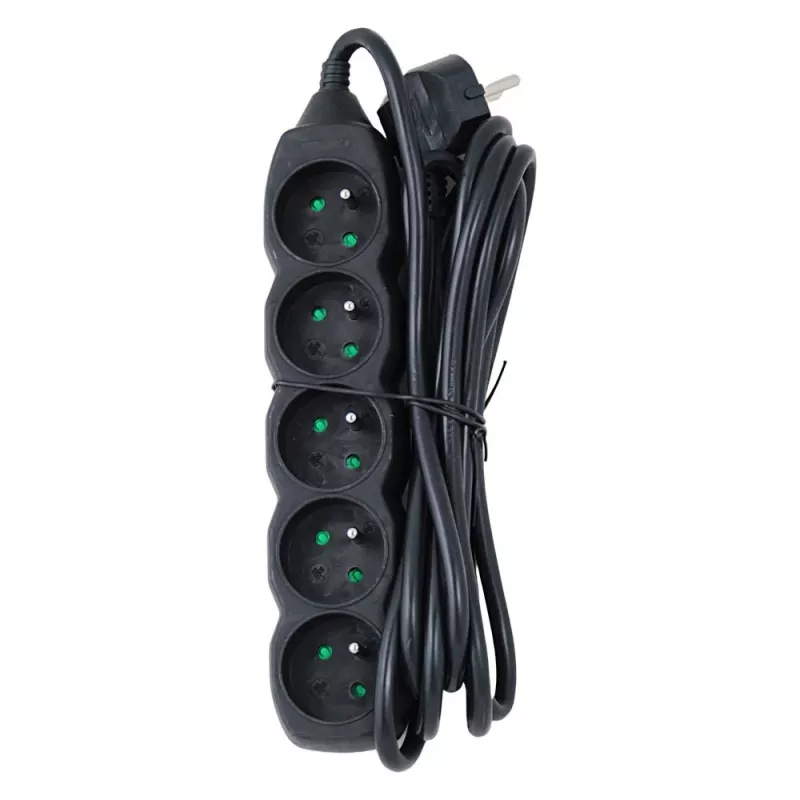 Power strip ESPERANZA ELK208K — 5 sockets, 3 m cable, black