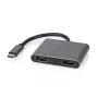Nedis USB-C™ Adapter USB 3.2 Gen 1 | USB-C™ Plug | 2x HDMI™ | | 4K@30Hz | 0.10 m | Round | nickel-plated | PVC | Black | Box (CCGB64670BK01)