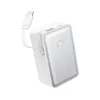 Power bank Anker A1638 10000 mAh, 45 W total output, white, built-in retractable USB-C cable