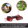 Pruning shears EINHELL GP-LS 18/28 Li T BL-Solo — cordless telescopic bypass pruner, 18 V, cutting capacity 2.8 cm, aluminium handle