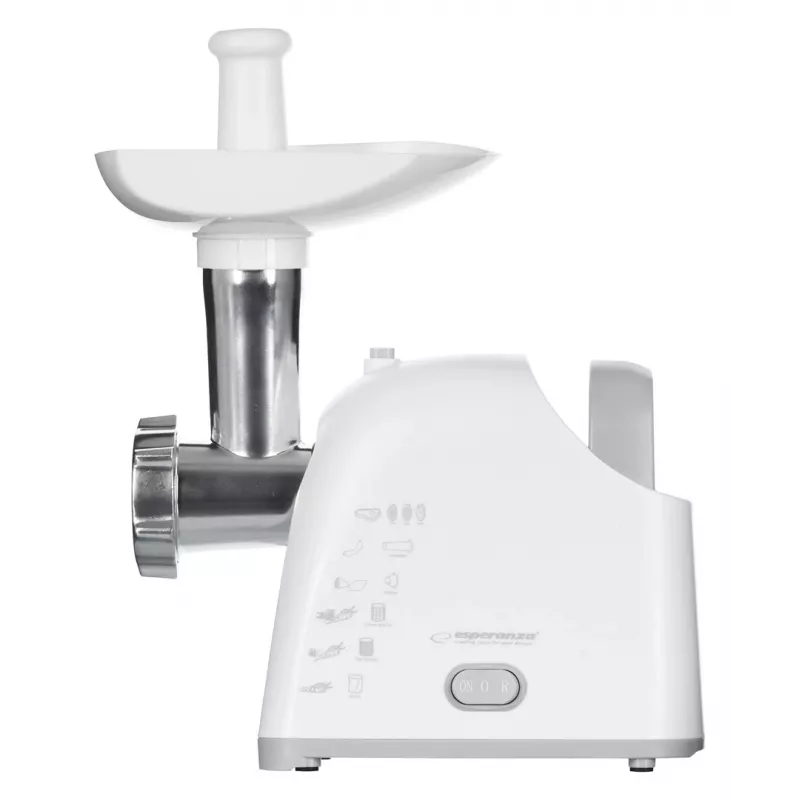 Meat grinder ESPERANZA EKM033, 2200 W, white, stainless steel blade, reverse, sausage horn, kebbe maker