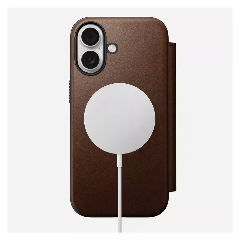Folio phone case Nomad NM014209858 for Apple iPhone 17, 16 cm (6.3 inch), brown, 4 card pockets