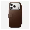 Leather folio phone cover Nomad Modern Leather Folio for iPhone 17 Pro — brown, fits 6.3 inch (16 cm), 4 card pockets