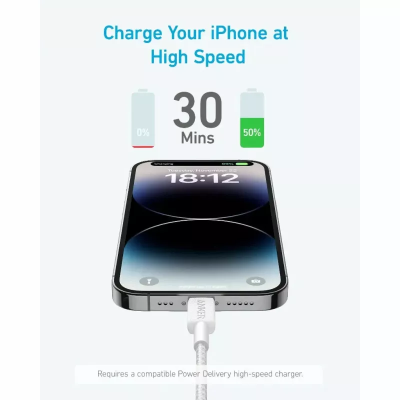 Cable Anker 322 0.9 m Lightning to USB C 30 W