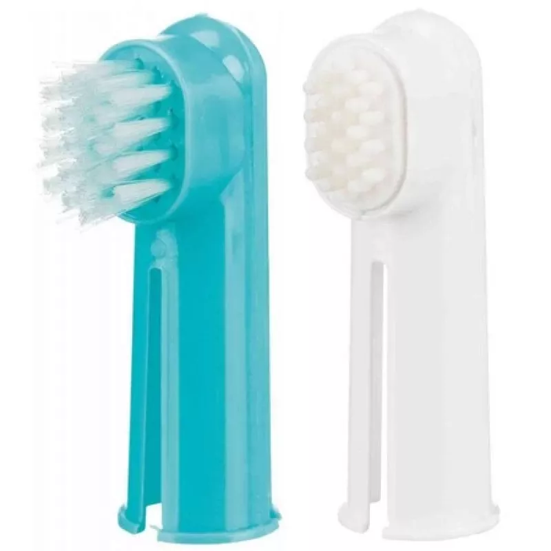Pet finger toothbrush Trixie 2550 — technopolymer, 60 mm height, pack of 2, for cats and dogs