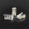 Modular RJ45 connector QOLTEC 54554 CAT5e FTP, 100 pcs, silver, plastic, 11×22×18 mm