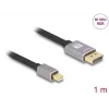 DeLOCK Mini DisplayPort to DisplayPort cable 8K 60 Hz 1 m grey metal without latch