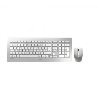 CHERRY DW 8000 keyboard Mouse included Office RF Wireless QWERTZ German Silver, White