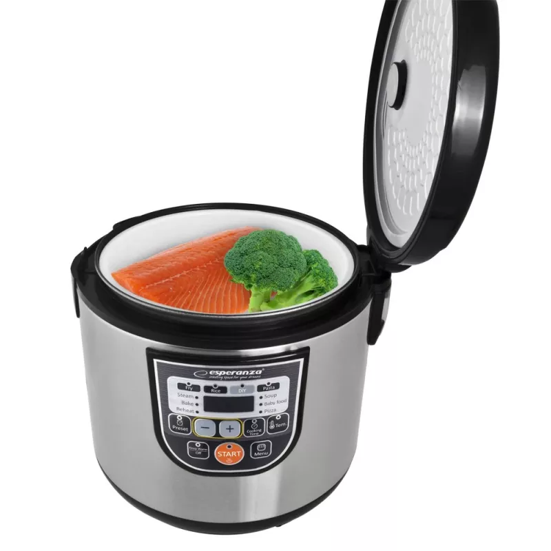 Multicooker ESPERANZA EKG011, 5 L capacity, 860 W, Black/Stainless Steel