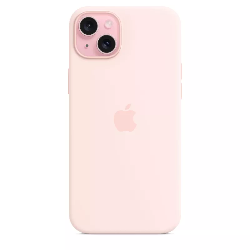 Silicone case with MagSafe for iPhone 15 Plus - light pink