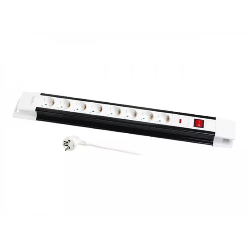 Power Extension LogiLink LPS207 3m 8 AC Outlets Black White