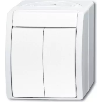 BUSCH-JAEGER Series Switch 2601/5W-54 ocean Alpine White IP44 Rocker Switch 2601/5W-54 (1085-0-1621)