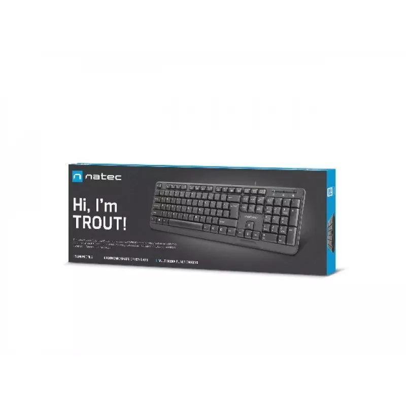 NATEC KEYBOARD TROUT SLIM USB, US LAYOUT, BLACK