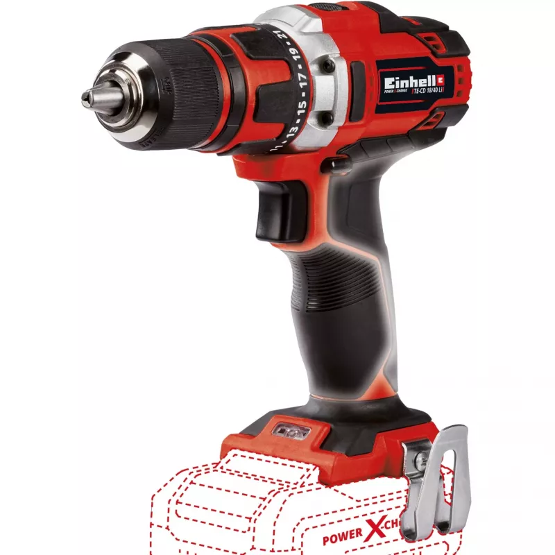 Einhell TE-CD 18/40 Li-Solo 1500 RPM Keyless 1.1 kg Black, Red
