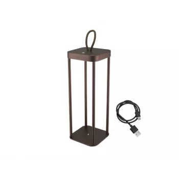 Rechargeable lantern Beper P207ILI102 in Corten finish, portable battery-powered lamp