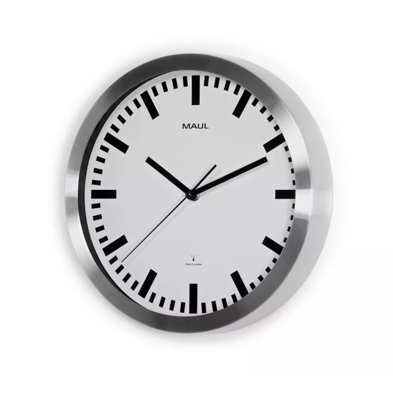 MAUL Wanduhr MAULpilot - AA - 1,5 V - Aluminium - White - Aluminium - Glas - 30 cm (9063308)
