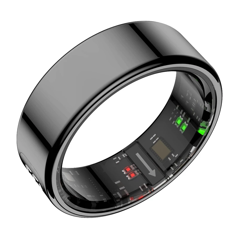 Smart ring Colmi R12 17.9 mm size 7 black — wearable health & notification ring