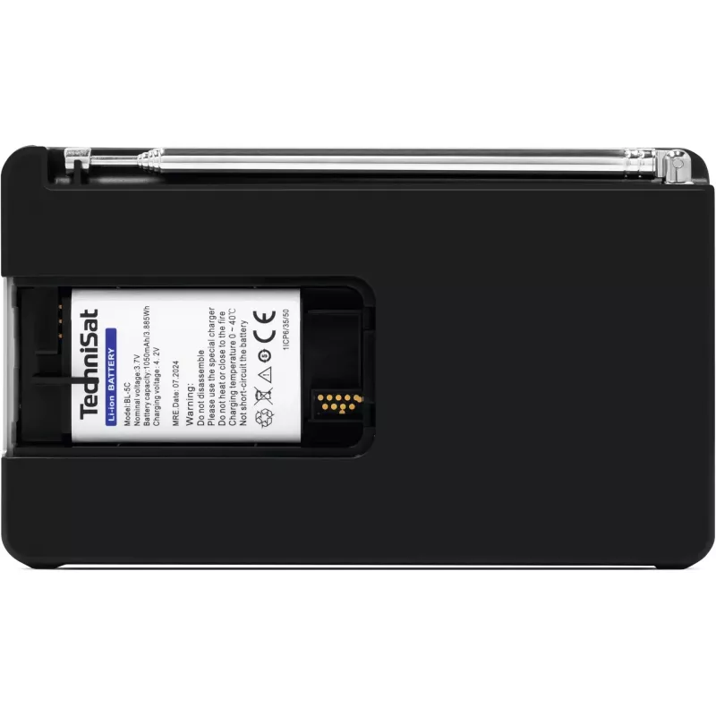 TechniSat DigitRadio 1 A 0100/4997 Digital Radio, DAB+/FM, RDS, 40 Presets, ASA Warning Function, Black/Silver