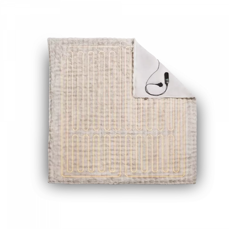 Duux Yentl Heated Overblanket, 200 x 200 cm | DXOB12 | Number of heating levels 9 | Number of persons 1 | Washable | Remote control | Premium faux fur | 200 W | Bubble Gray