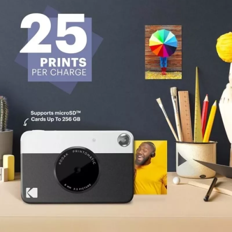 Kodak PRINTOMATIC Instant Print Camera, 2x3'', Black