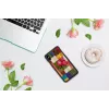 Protective smartphone case iKins for iPhone XS Max — cherry blossom pattern, black