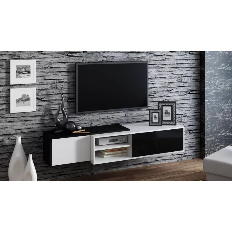 Cama TV cabinet SIGMA1 180 white/black gloss