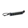 Logon POWER STRIP 10inch - 4WAY - ALUMINIUM FINISH - 2M CABLE