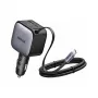 Car charger UGREEN Nexode EC603 90W 3-in-1 with 1x USB-C, 1x USB-A and 70 cm retractable USB-C cable, QC 3.0 PD 3.0