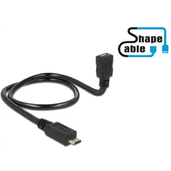 USB cable DeLOCK 83925 USB 2.0 0.5 m Micro-USB B USB C Black