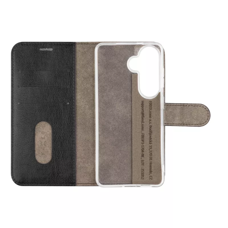 Fixed Opus Book Case for Samsung Galaxy S26, black, leather