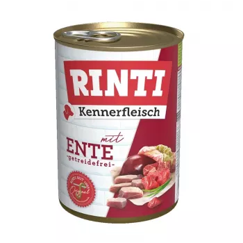 Wet dog food RINTI Kennerfleisch Duck Adult 400 g — grain-free, can
