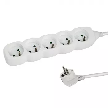 Power extension ESPERANZA ELK207W — 1.5 m cable, 5 Type E AC outlets, indoor, 220–250V