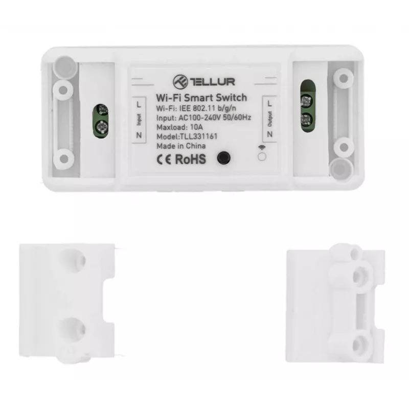 Inline WiFi Switch Tellur TLL331161 2200W — smart inline relay for lamps and appliances