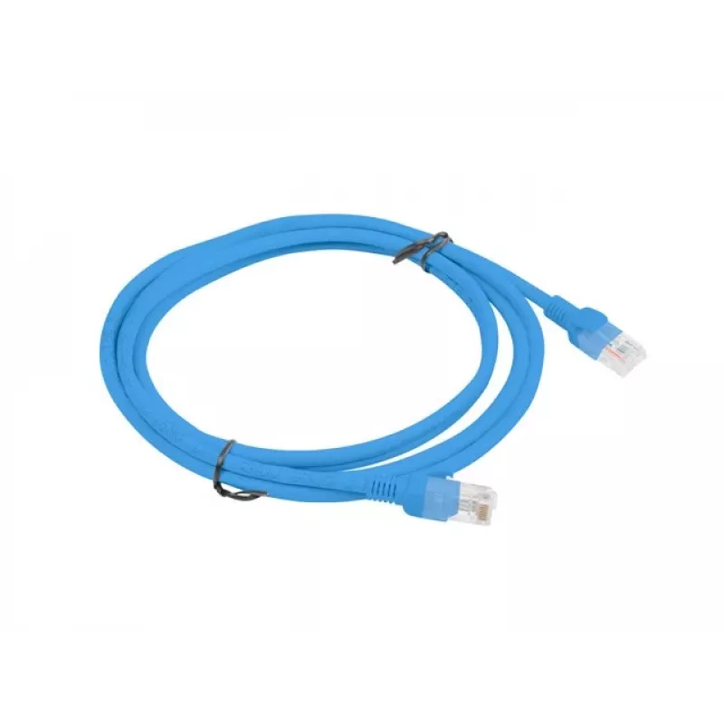 Network cable LANBERG PCU6-10CC-0200-B Cat6 U/UTP RJ-45 to RJ-45 2 m Blue, CCA conductor, 250 MHz