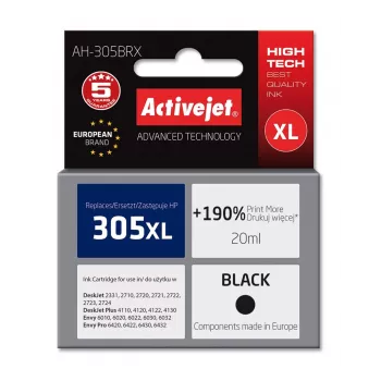 Activejet AH-305BRX Ink (replacement for HP 305 XL 3YM62AE; Premium; 20 ml; black)