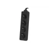 Power Extension Lanberg PS0-04E-0100-IEC-BK 1m 4 AC Outlets Indoor Black