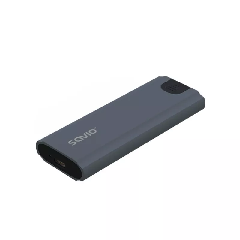 M.2 SSD enclosure SAVIO AK-67 Grey, USB 10 Gbit/s, single M.2 drive support