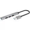 Manhattan USB-A 4-Port Hub, 4x USB-A Ports (1x 5 Gbps USB 3.2 Gen1 aka USB 3.0, 3 x 480 Mbps USB 2.0), USB powered (no external power supply required), Aluminium