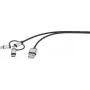 Renkforce USB Cable USB 2.0 USB-A Plug, USB-C™ Plug, USB-Micro-B Plug, Apple Lightning Plug 25.00 cm Dark Grey gesleeved (RF-3335106)