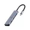 Docking station GEMBIRD A-CM-COMBO6-02 — wired USB 3.2 Gen 1 Type-C, HDMI, 1x USB-A, 2x USB 2.0, SD/MicroSD (≤128 GB), grey