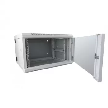 ALLNET SMB6612 12U 19-Inch Grey Floor Rack Cabinet with Glass Door, 600x600mm