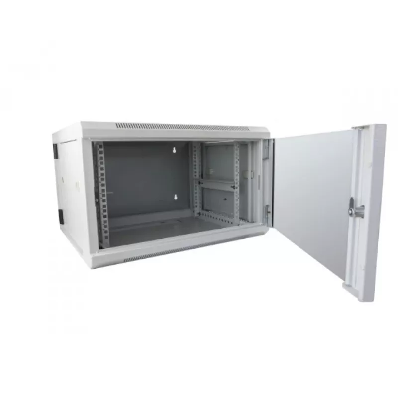 ALLNET SMB6612 12U 19-Inch Grey Floor Rack Cabinet with Glass Door, 600x600mm