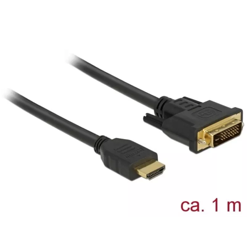 DeLOCK 85652 Video Cable-Adapter 1 m HDMI Type A (Standard) DVI Black (85652)