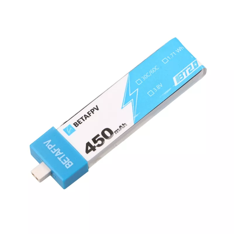 1S BetaFPV BT2.0 Drone Battery Pack 450mAh 4-Pack, 3.8V