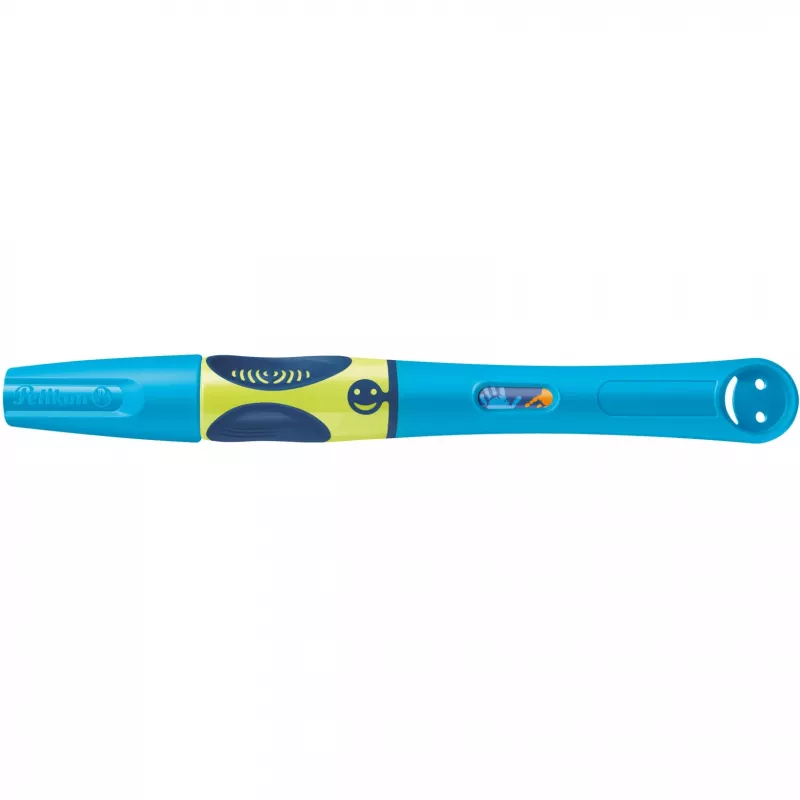 Pelikan griffix® Fountain Pen for Right-Handed - Neon Fresh Blue - Blue - Cartridge Filling System - Blue - Plastic - Stainless Steel - Right-Handed (820363)