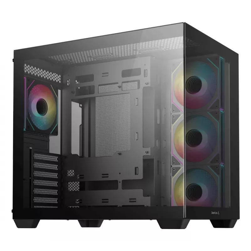 PC case DeepCool CG530 4F Midi Tower Black — tempered glass, ATX/ITX/Micro ATX, 3x120mm fans, USB-C