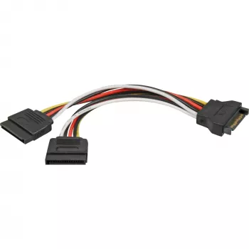 Power Cable SATA 15pin to 2x SATA HDD DeLOCK 60105 0.15m